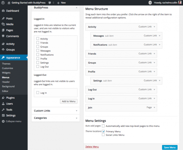 buddypress-navigation-menu